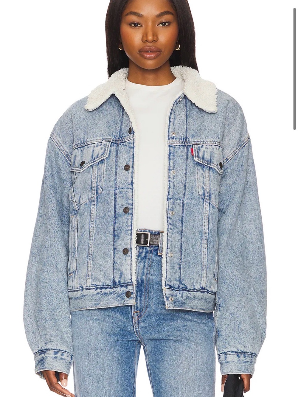 Levi's Women's M / Men’s S '90s Sherpa Lined Denim Blue Trucker Jacket